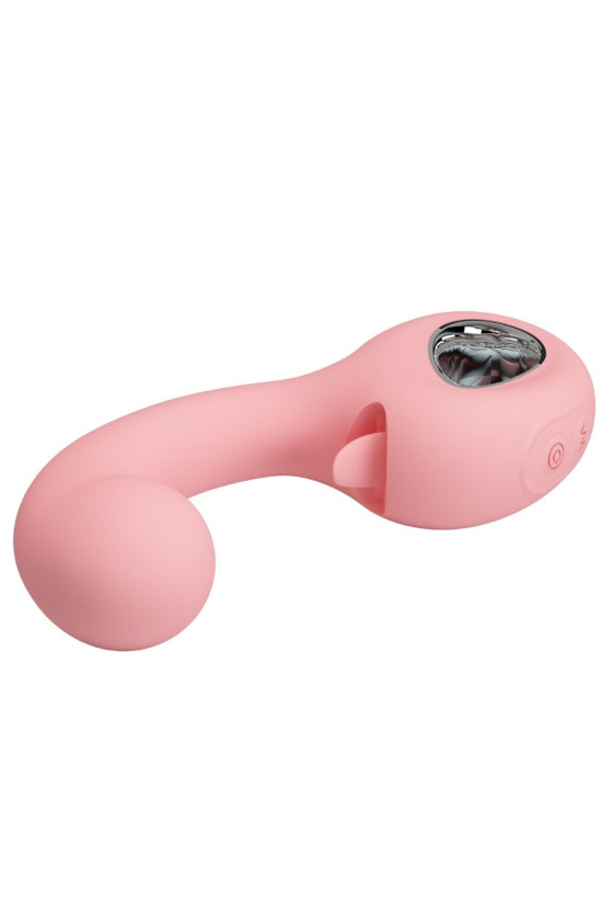 PRETTY LOVE - ERYNNYES VIBRATORE PUNTO G + STIMOLATORE CLITORIDEO 10 VIBRAZIONI ROSA