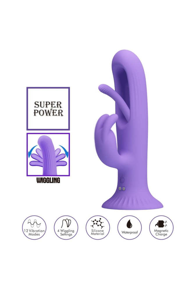 PRETTY LOVE - VIBRATORE CONIGLIO KILLMOULIS 12 MODALITÀ DI VIBRAZIONE VIOLA