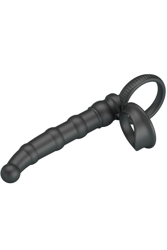 PRETTY LOVE - TATUM ANELLO PER PENE VIBRANTE CON TAPPO 10 VIBRAZIONI NERO