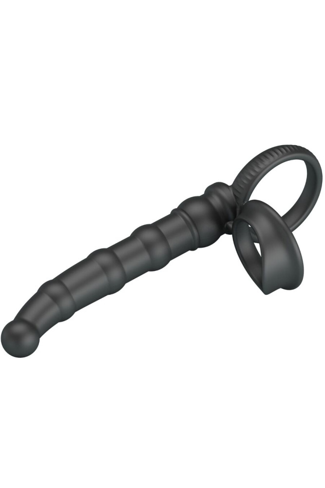 PRETTY LOVE - TATUM ANELLO PER PENE VIBRANTE CON TAPPO 10 VIBRAZIONI NERO