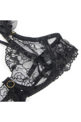 SUBBLIME - 957490 SET REGGISENO E GIARRETTIERA IN PIZZO NERO L/XL