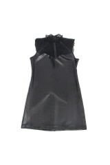 SUBBLIME - 957544 ABITO IN PELLE CON COLLO IN PIZZO NERO S/M