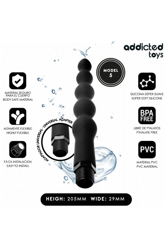 ADDICTED TOYS - PULITORE ANALE CON ADATTATORE UNIVERSALE MODELLO 5