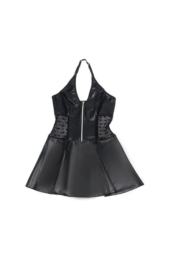 SUBBLIME - 957704 ABITO IN PELLE CON CERNIERA IN PIZZO NERO S/M