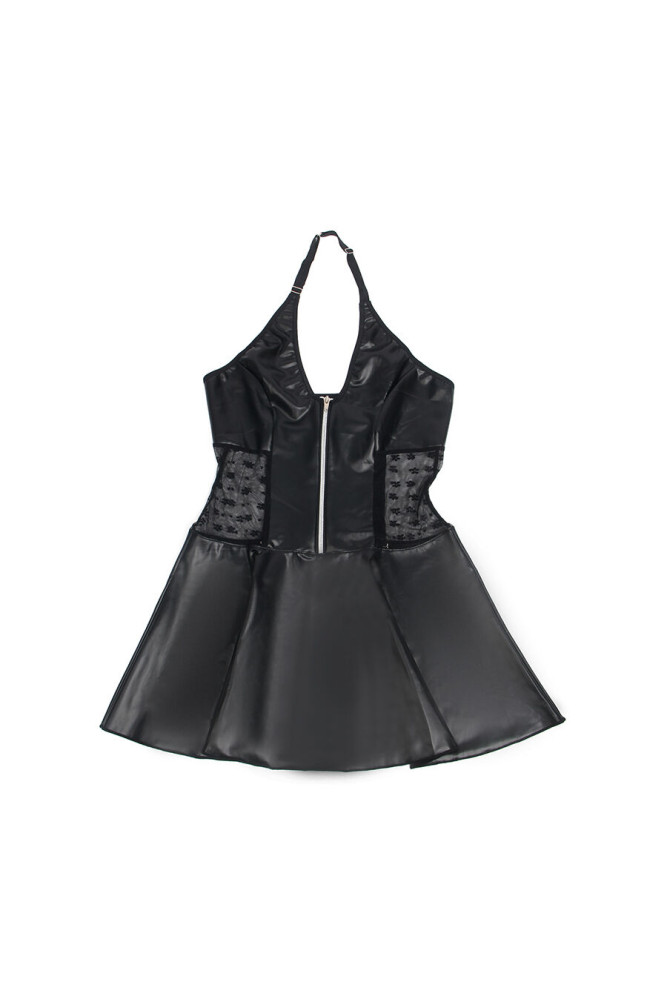 SUBBLIME - 957704 ABITO IN PELLE CON CERNIERA IN PIZZO NERO S/M