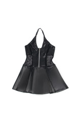 SUBBLIME - 957704 ABITO IN PELLE CON CERNIERA IN PIZZO NERO S/M