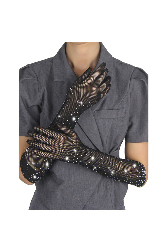SUBBLIME - 957469SHINE GUANTI TRASPARENTI NERI S/M