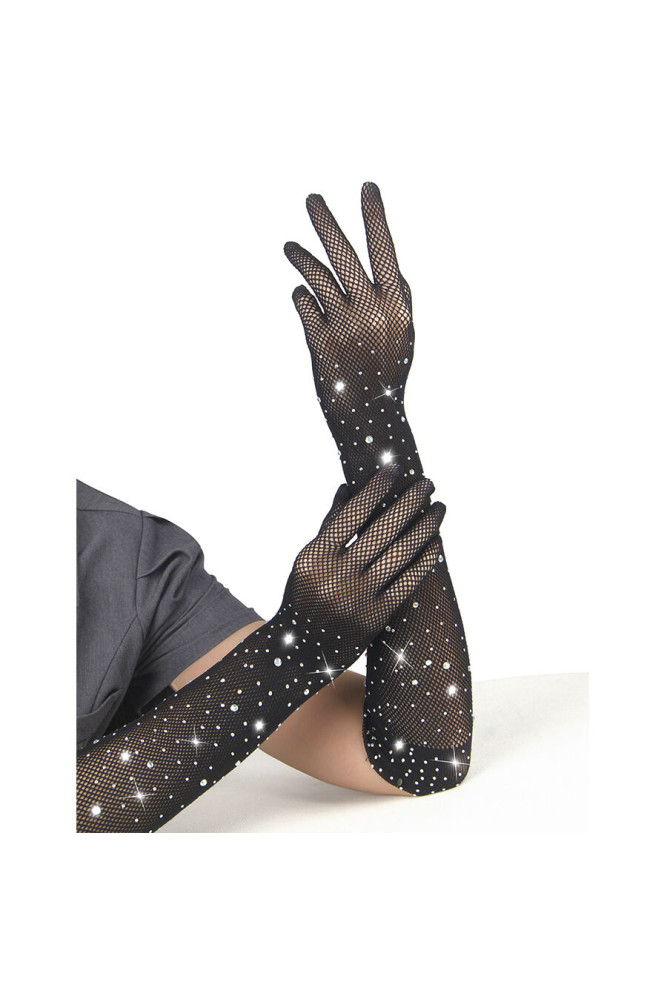 SUBBLIME - 957469SHINE GUANTI TRASPARENTI NERI S/M