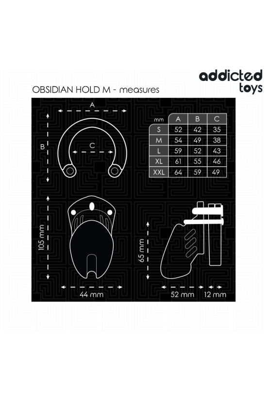 ADDICTED TOYS LOCKED - GABBIA PER PENE OBSIDIAN HOLD TAGLIA M