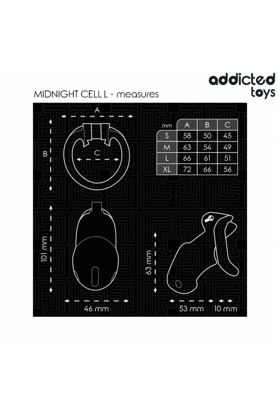 ADDICTED TOYS LOCKED - MINDNIGHT CELL GABBIA PER PENE TAGLIA L