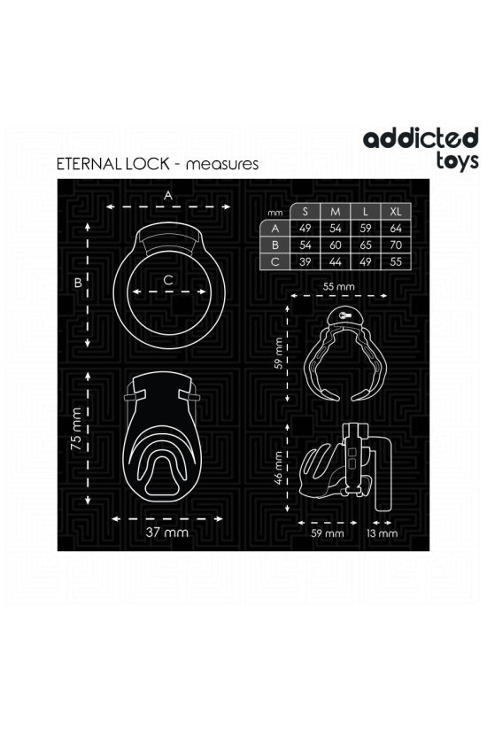 ADDICTED TOYS LOCKED - GABBIA PER PENE CON BLOCCAGGIO ETERNO 9 CM