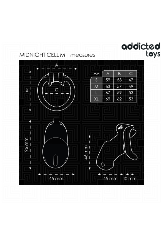 ADDICTED TOYS LOCKED - MINDNIGHT CELL GABBIA PER PENE TAGLIA M