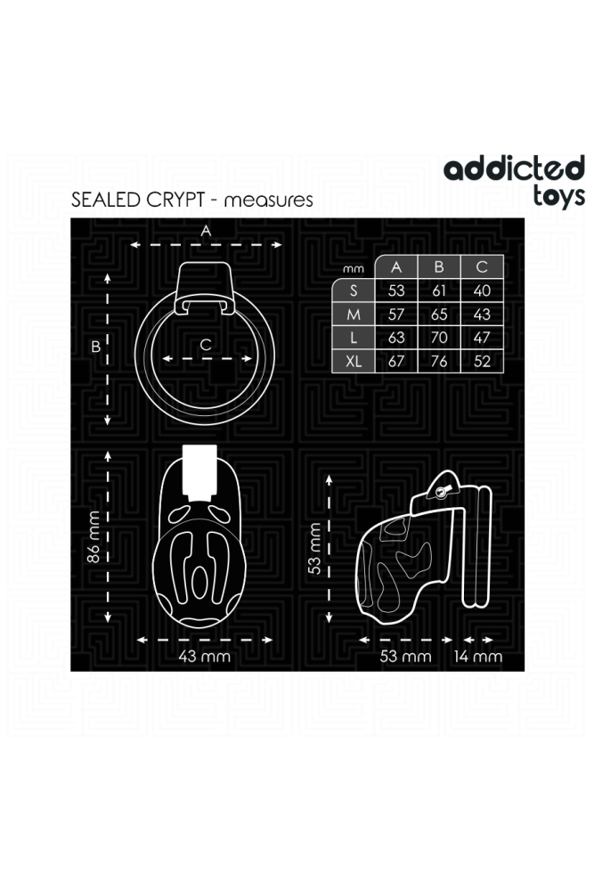 ADDICTED TOYS LOCKED - GABBIA PER PENE SIGILLATA CRYPT 8 CM