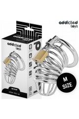 ADDICTED TOYS LOCKED - GABBIA PER PENE IN METALLO CON CELLULE DI FERRO TAGLIA M
