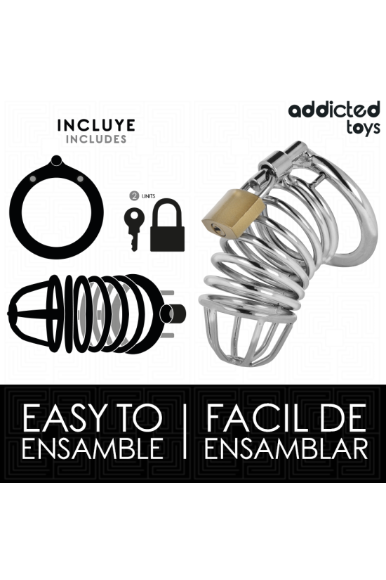 ADDICTED TOYS LOCKED - GABBIA PER PENE IN METALLO CON CELLULE DI FERRO TAGLIA M