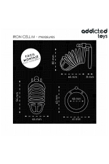ADDICTED TOYS LOCKED - GABBIA PER PENE IN METALLO CON CELLULE DI FERRO TAGLIA M