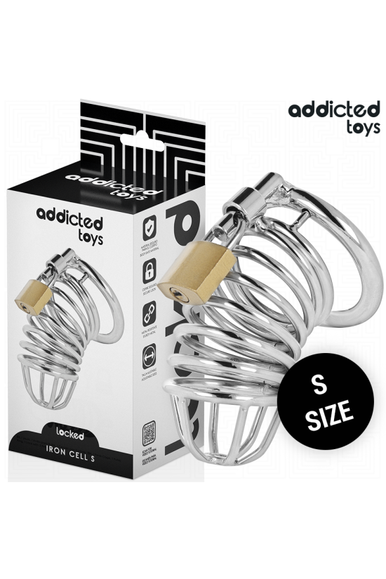 ADDICTED TOYS LOCKED - GABBIA PER PENE IN METALLO CON CELLULE DI FERRO 4 CM TAGLIA S