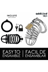 ADDICTED TOYS LOCKED - GABBIA PER PENE IN METALLO CON CELLULE DI FERRO 4 CM TAGLIA S