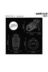 ADDICTED TOYS LOCKED - GABBIA PER PENE IN METALLO CON CELLULE DI FERRO 4 CM TAGLIA S