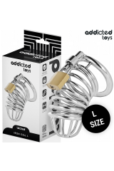 ADDICTED TOYS LOCKED - GABBIA PER PENE IN METALLO CON CELLULE DI FERRO 5 CM TAGLIA L