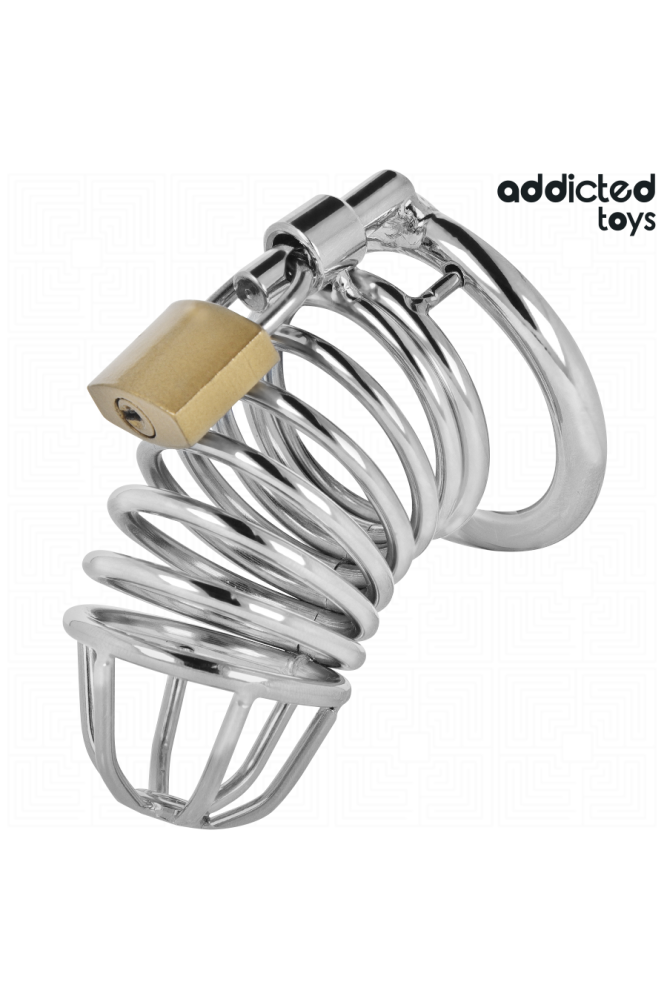 ADDICTED TOYS LOCKED - GABBIA PER PENE IN METALLO CON CELLULE DI FERRO 5 CM TAGLIA L