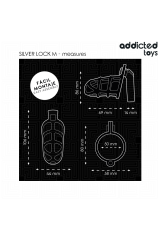 ADDICTED TOYS LOCKED - GABBIA PER PENE CON SERRATURA IN ARGENTO TAGLIA M