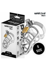 ADDICTED TOYS LOCKED - GABBIA PER PENE IN METALLO CON BLOCCAGGIO ARGENTO TAGLIA S