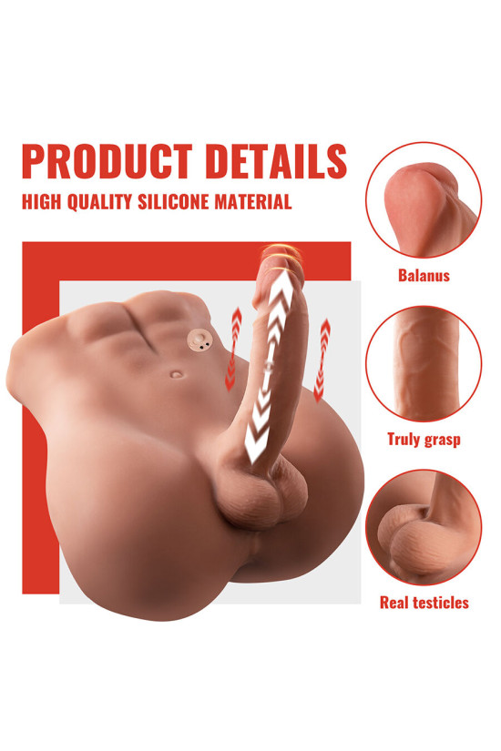 XISE - BERTLETT DILDO ASS DILDO REALISTICO E MASTURBATORE ANALE POSIZIONE FRONTALE CON SPINTA 18 CM