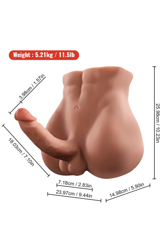 XISE - BERTLETT DILDO ASS DILDO REALISTICO E MASTURBATORE ANALE POSIZIONE FRONTALE CON SPINTA 18 CM