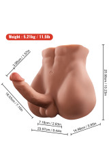 XISE - BERTLETT DILDO ASS DILDO REALISTICO E MASTURBATORE ANALE POSIZIONE FRONTALE CON SPINTA 18 CM
