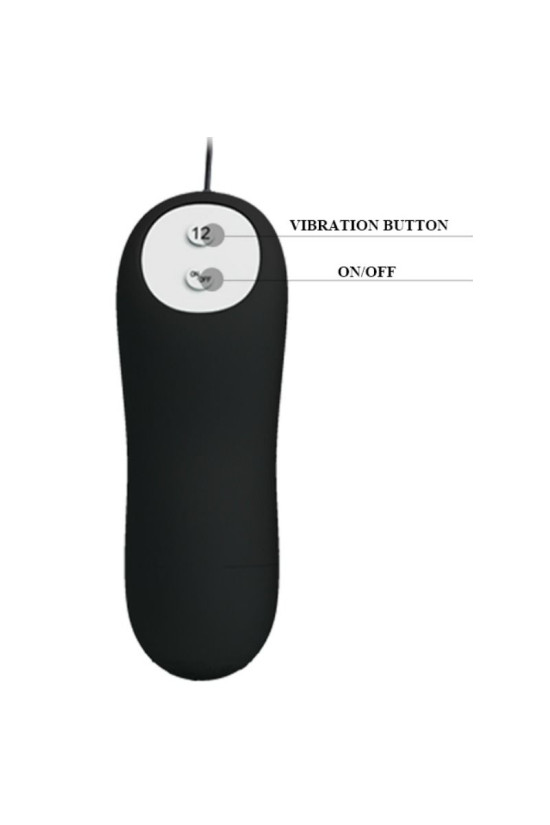 PRETTY LOVE - PLUG ANALE ANCORANTE IN SILICONE 12 MODALIT DI VIBRAZIONE NERO