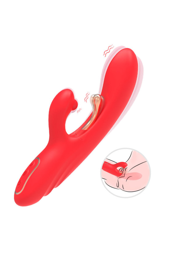 ARMONY - VIBRATORE STIMOLATORE PUNTO G E CLITORIDE CON LINGUA OSCILLANTE ROSSO