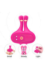 ARMONY - MORSETTI PER CAPEZZOLI MAGNETICI VIBRANTI A FORMA DI CONIGLIO ROSA