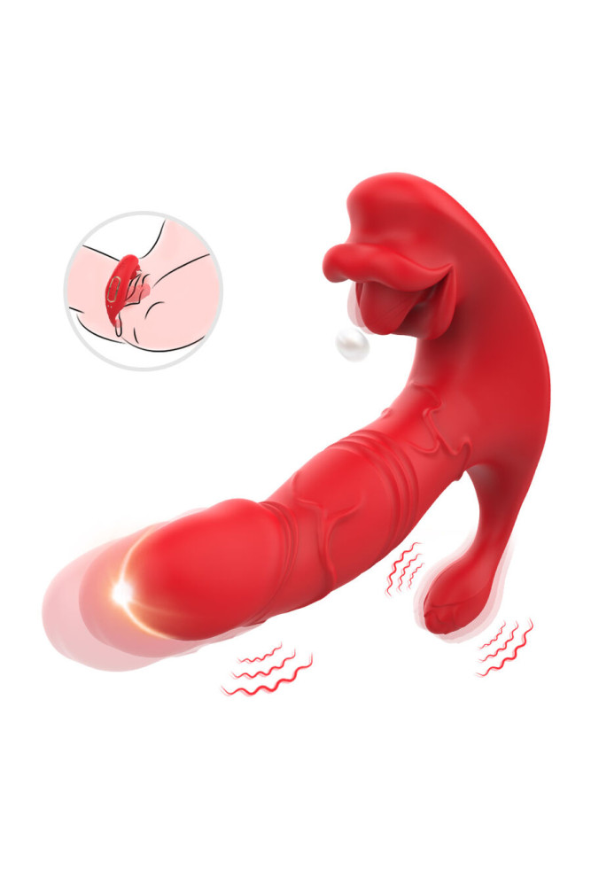 ARMONY - VIBRATORE ANALE PANTY C E STIMOLATORE PUNTO G TELECOMANDO ROSSO