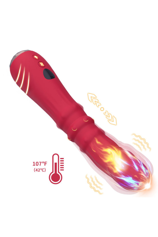 ARMONY - DILDO VIBRATORE STIMOLATORE PUNTO A TERMOREGOLABILE ROSSO