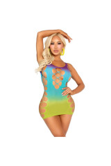 LEG AVENUE - MINI ABITO SENZA CUCITURE CON APERTURE OCEANO