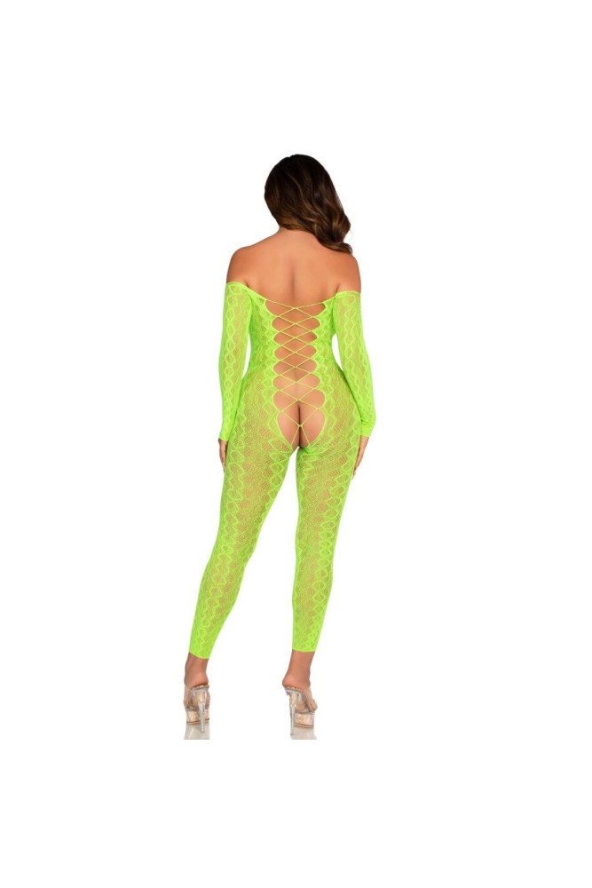 LEG AVENUE - BODYSTOCKING SENZA CAVALLO EXOTIC SNAKE LACE NEON GREEN