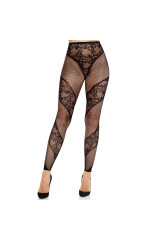 LEG AVENUE - COLLANT SENZA PIEDE IN PIZZO E TRASPARENTE NERO