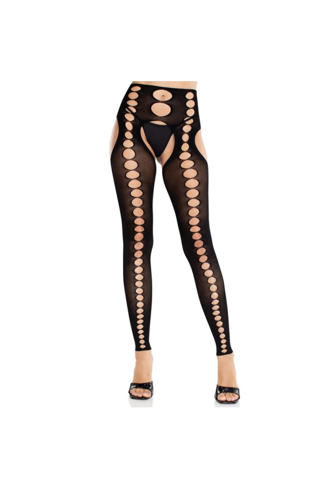 LEG AVENUE - CALZE COPRENTI SENZA CUCITURE SENZA SPALLINE NERE