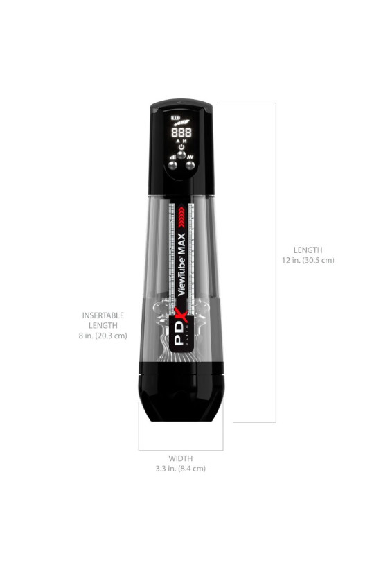PDX ELITE - VIEWTUBE MAX VIEW MASTURBATORE AUTOMATICO CON ASPIRAZIONE TRASPARENTE