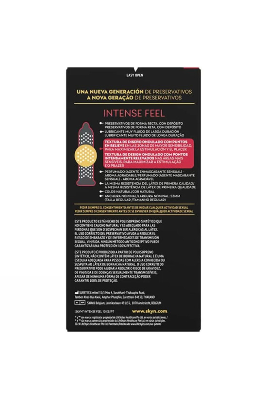 SKYN - PRESERVATIVO TEXTURED INTENSE FEEL CON DESIGN ONDULATO 10 UNITÀ