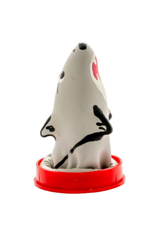 CONDOMERIE - PRESERVATIVI NOVITÀ DIPINTI A MANO MODELLO SHARK 1