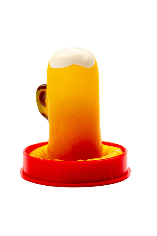 CONDOMERIE - PRESERVATIVI NOVITÀ DIPINTI A MANO BICCHIERE DI BIRRA