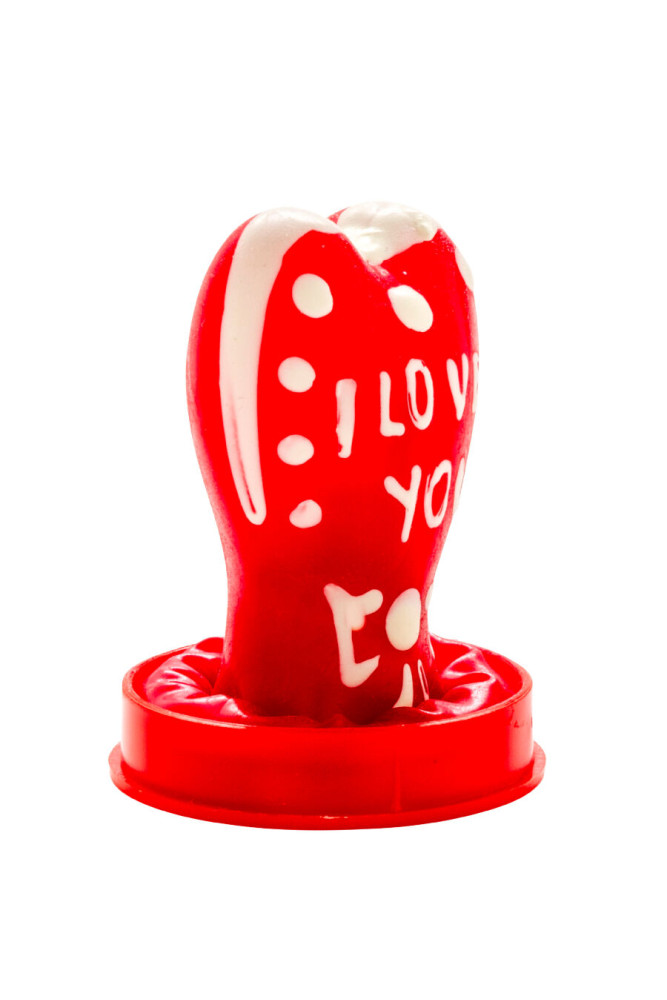 CONDOMERIE - PRESERVATIVI NOVITÀ DIPINTI A MANO CUORE - MODELLO I LOVE YOU 1