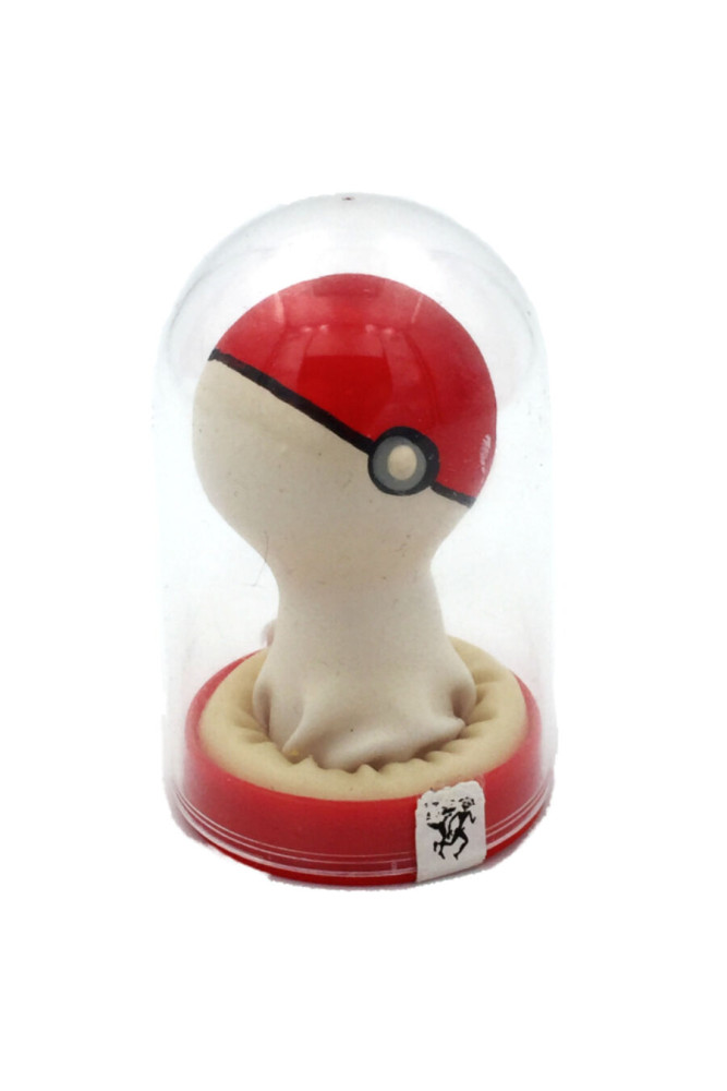 CONDOMERIE - PRESERVATIVI NOVITÀ DIPINTI A MANO POKEBALL ROSSO-BIANCO