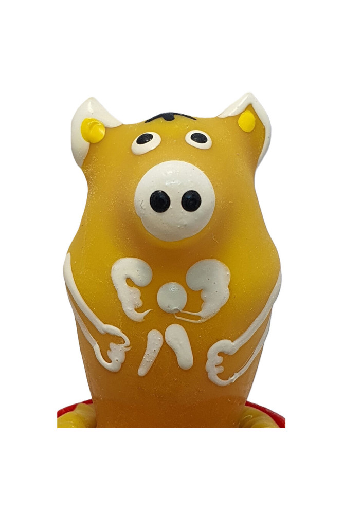 CONDOMERIE - PRESERVATIVI NOVITÀ DIPINTI A MANO MAIALE SEDUTO GIALLO