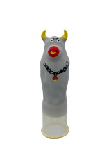 CONDOMERIE - PRESERVATIVI NOVITÀ DIPINTI A MANO MODELLO TORO GRIGIO XL