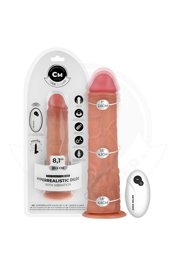 COCK MILLER - DILDO REALISTICO CON VENTOSA E TELECOMANDO VIBRAZIONE 20