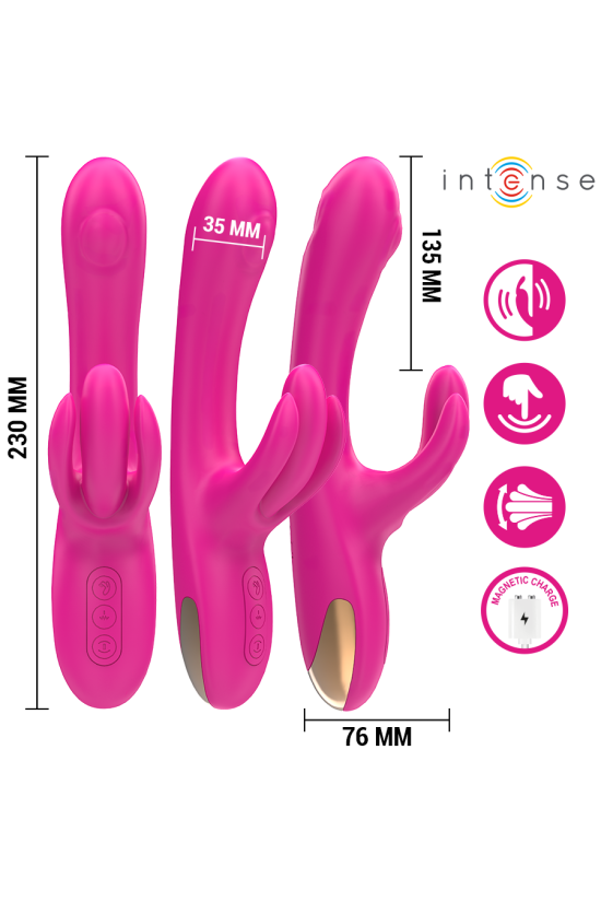 INTENSE - VIBRATORE MULTIFUNZIONE CONIGLIO BRITNEY 23 CM ROSA