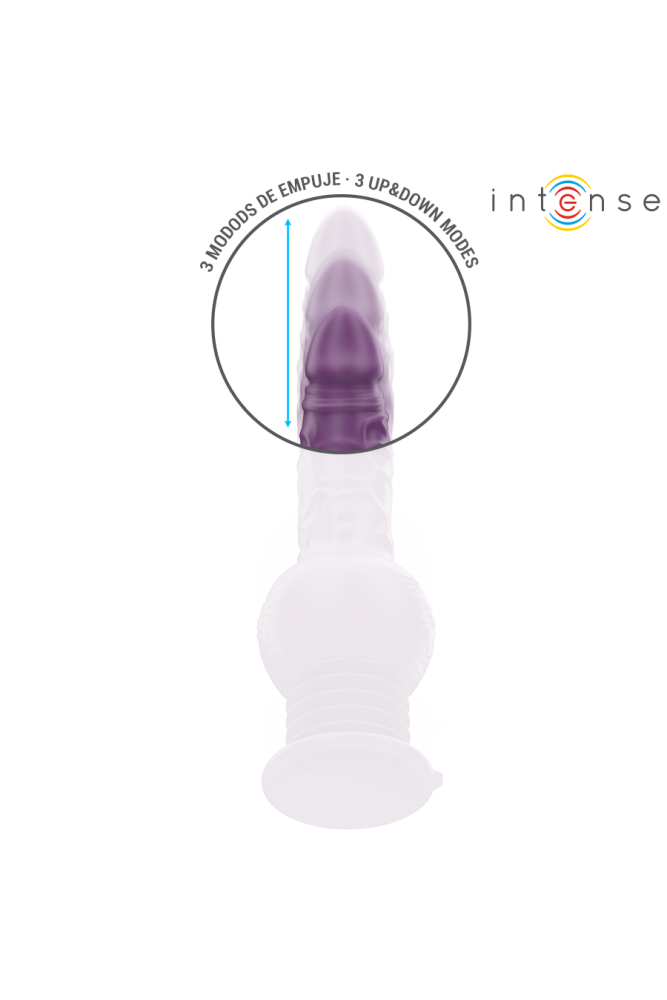 INTENSE - VIBRATORE MULTIFUNZIONE TATUM CON VIBRAZIONE SU E GIÙ 24 CM VIOLA